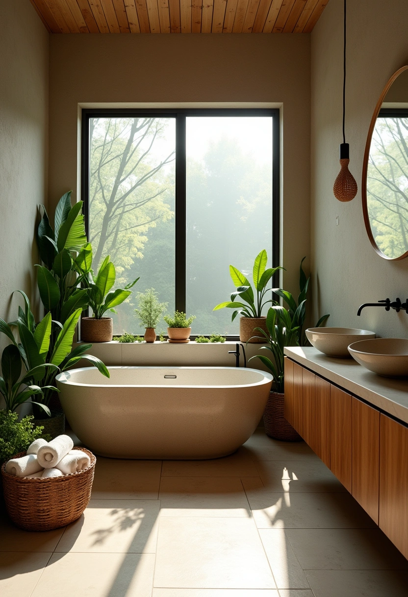 Earthy modern Bathroom Ideas 1