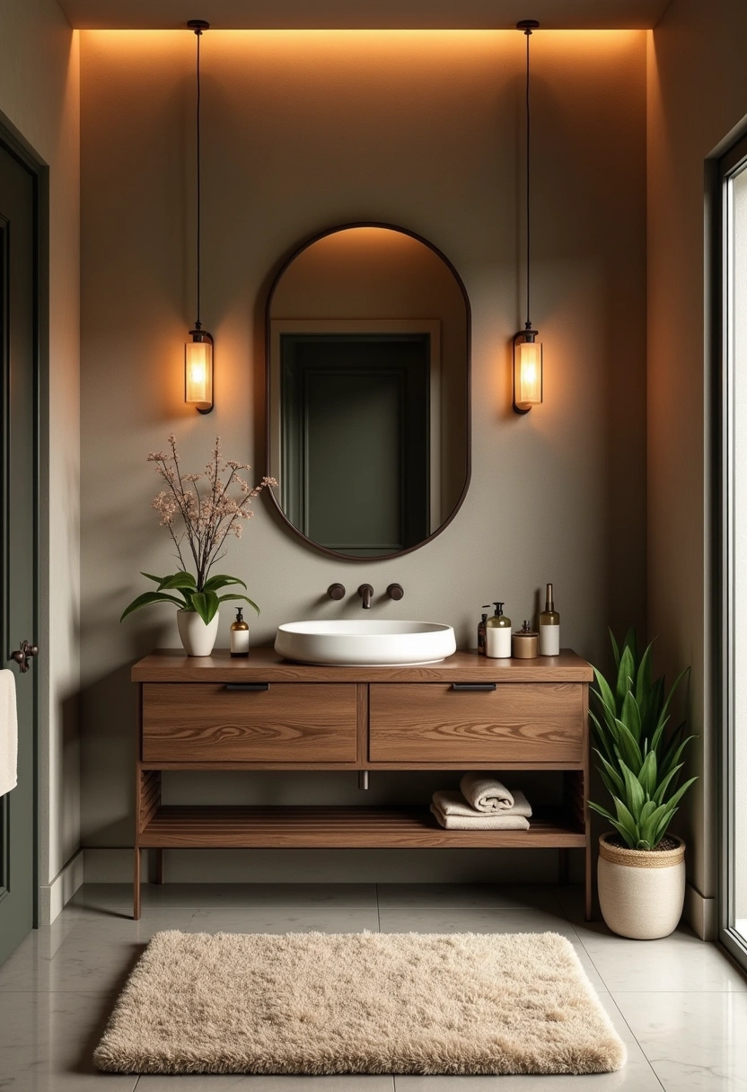 Earthy modern Bathroom Ideas 17