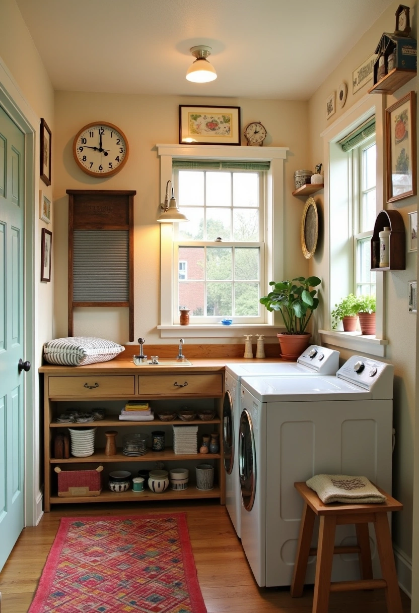 Eclectic Laundry Room 15