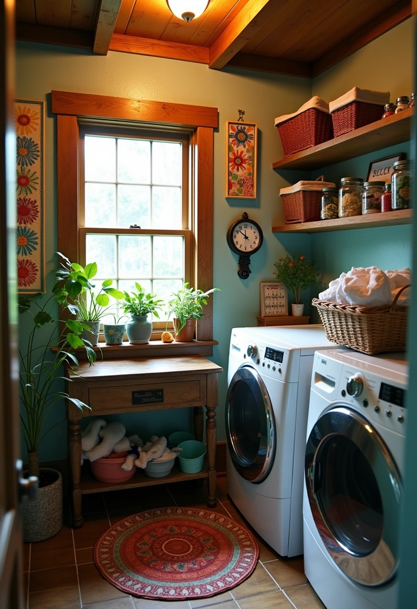 Eclectic Laundry Room 19