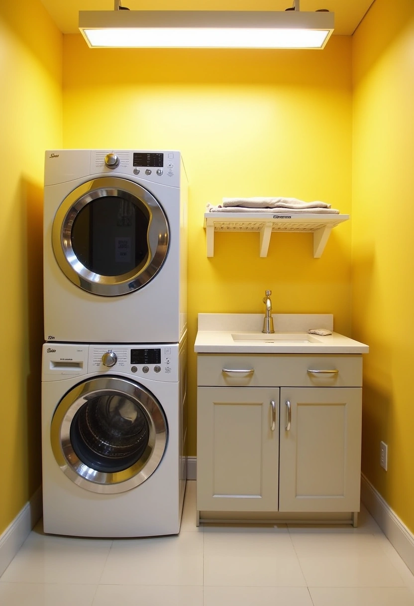 Stackable Washer Dryer Laundry Room Ideas 14