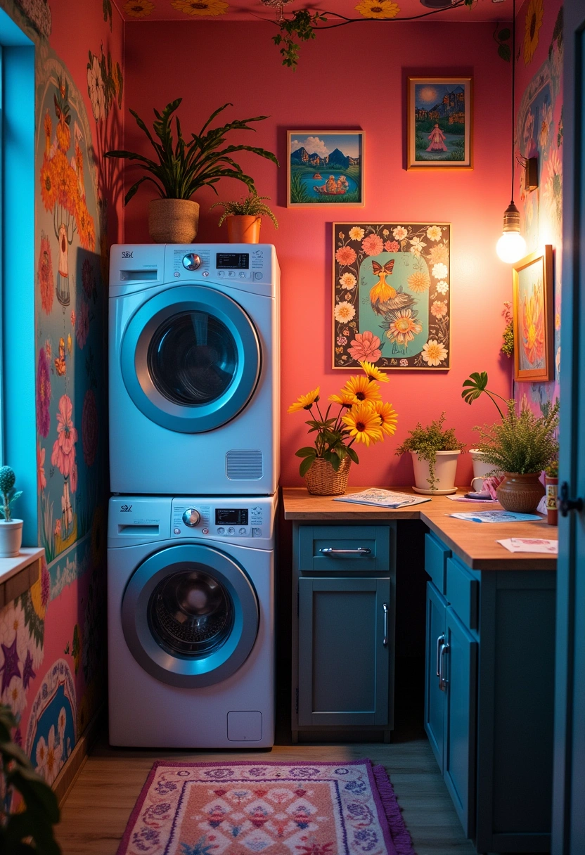 Stackable Washer Dryer Laundry Room Ideas 17