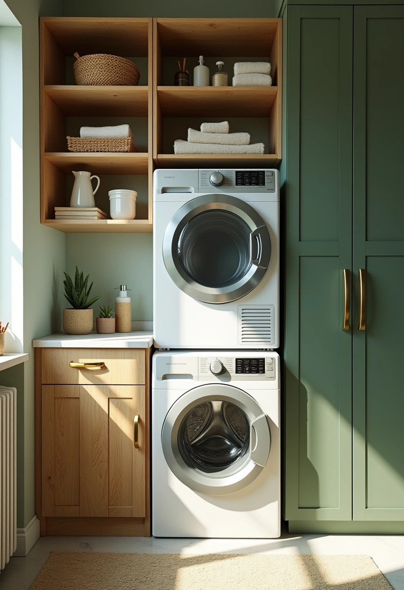 Stackable Washer Dryer Laundry Room Ideas 19