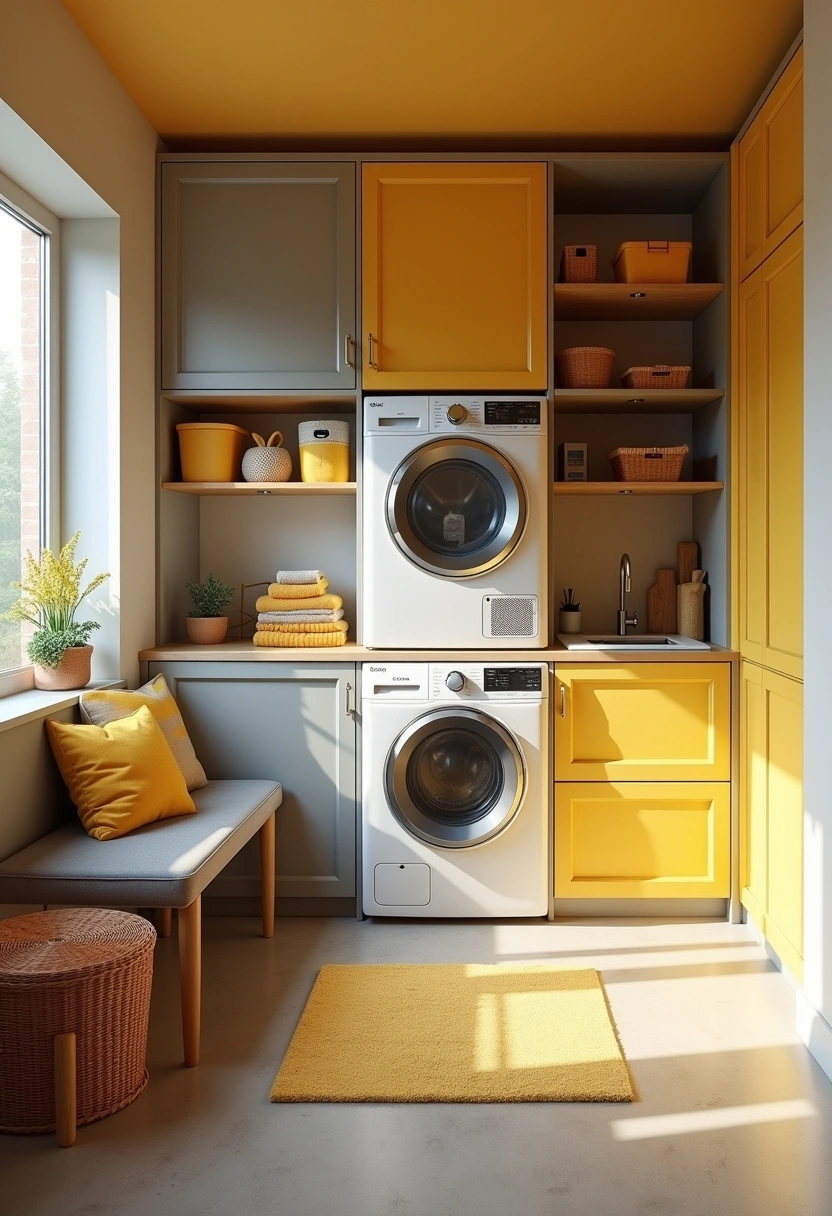 Stackable Washer Dryer Laundry Room Ideas 20