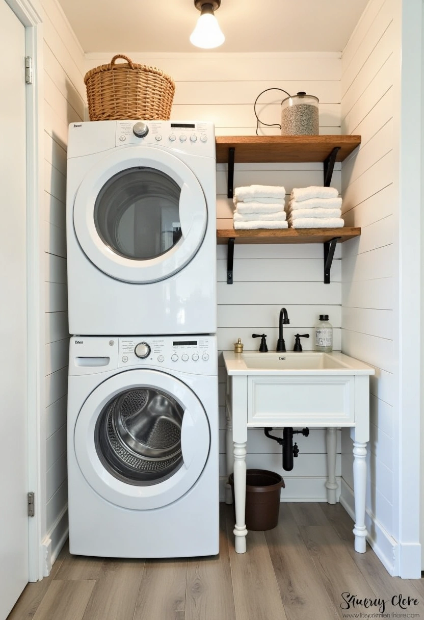 Stackable Washer Dryer Laundry Room Ideas 6