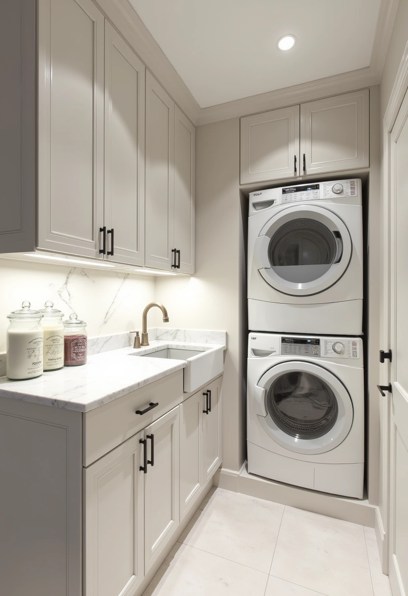 Stackable Washer Dryer Laundry Room Ideas 7