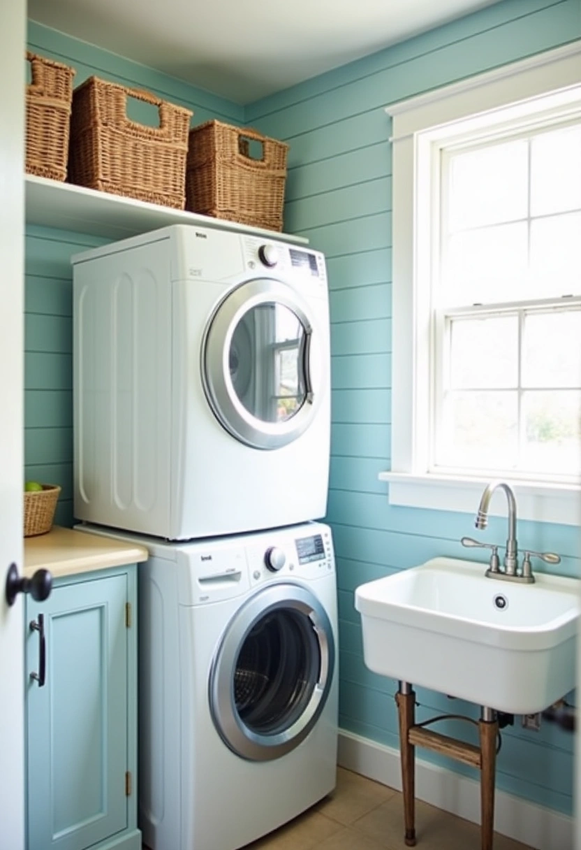 Stackable Washer Dryer Laundry Room Ideas 8