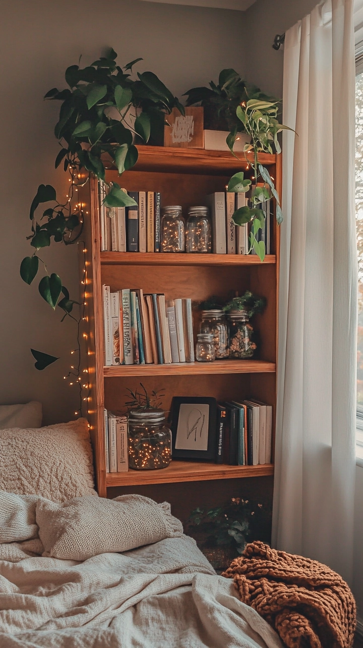 aesthetic bookshelf ideas 38