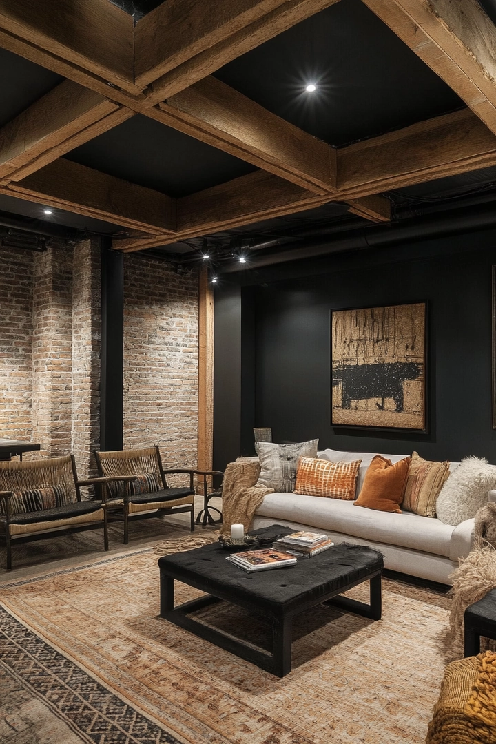 basement black ceiling ideas 1