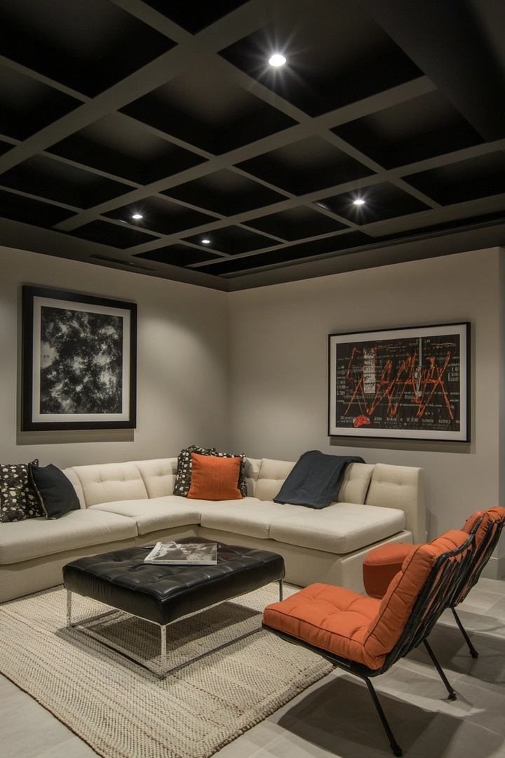 basement black ceiling ideas 13