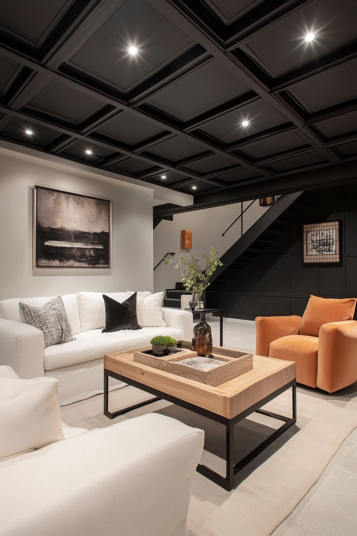 basement black ceiling ideas 15