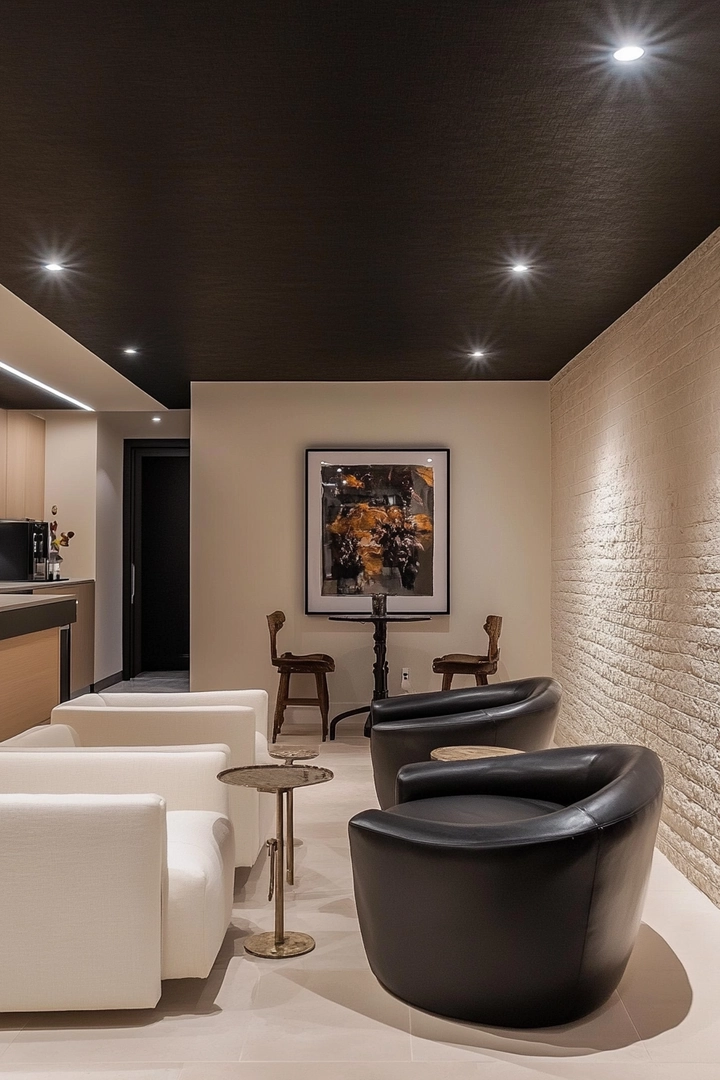 basement black ceiling ideas 16