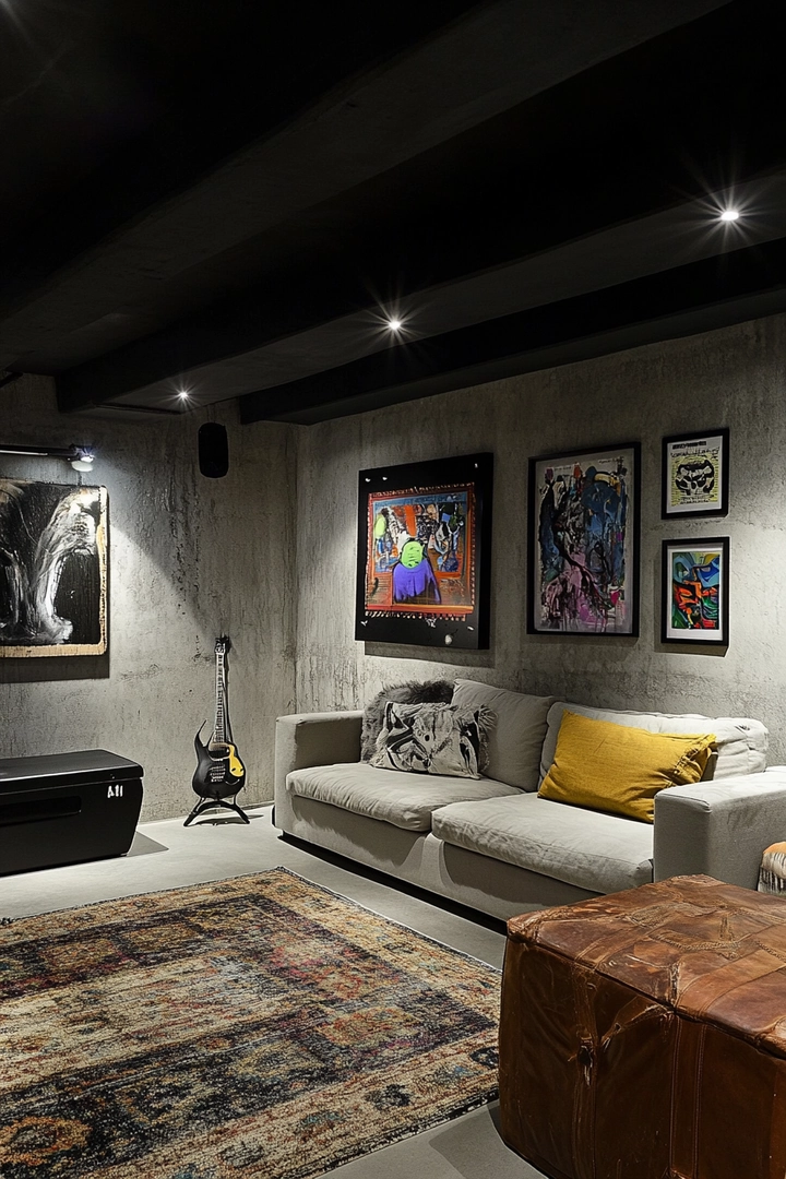 basement black ceiling ideas 29