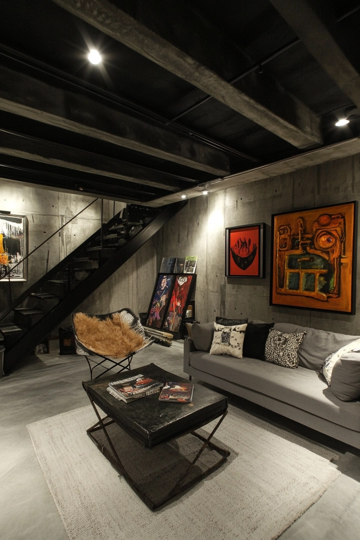 basement black ceiling ideas 30