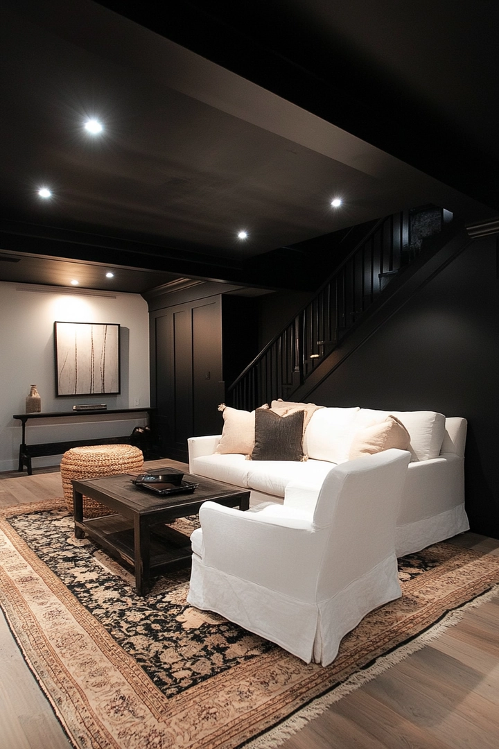 basement black ceiling ideas 34