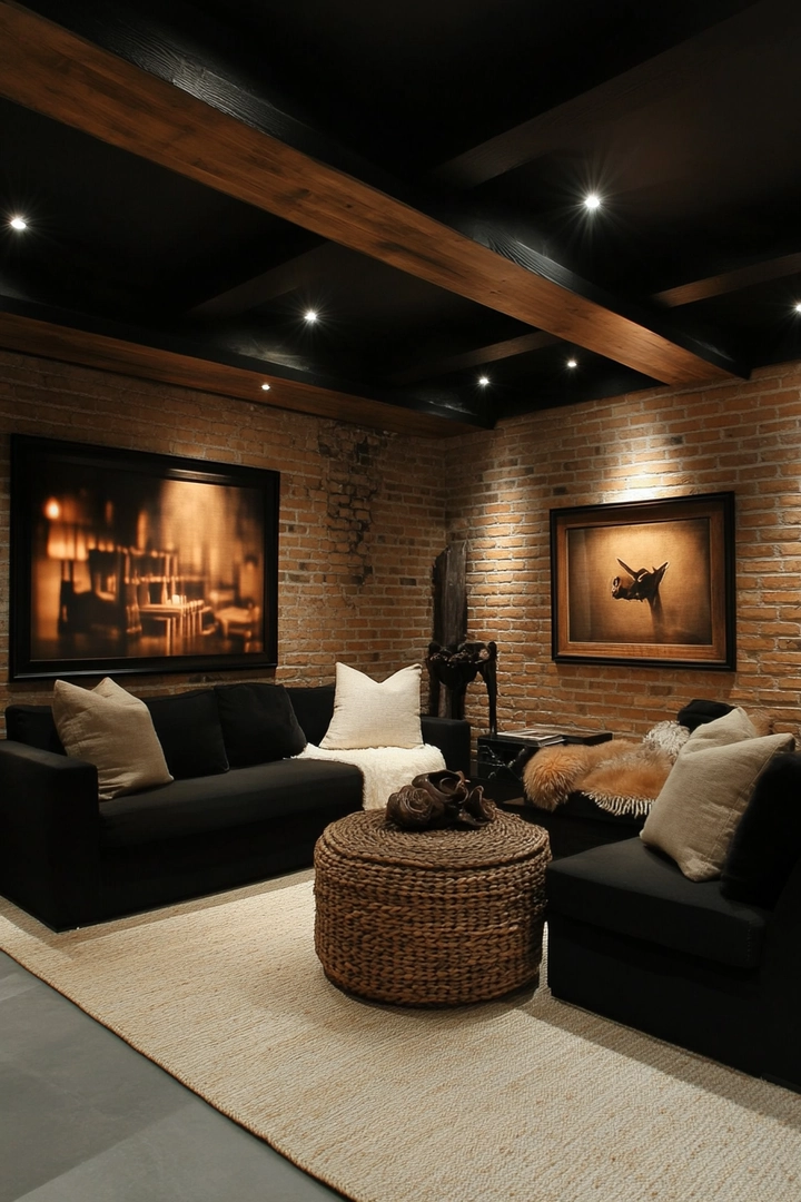 basement black ceiling ideas 4