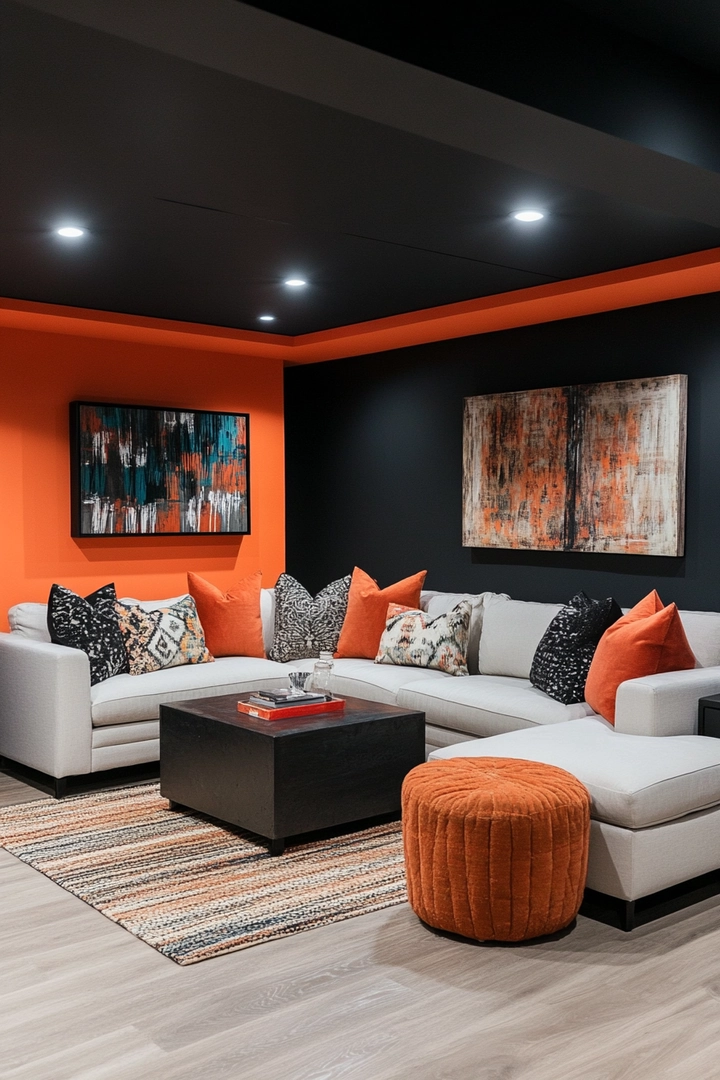 basement black ceiling ideas 44