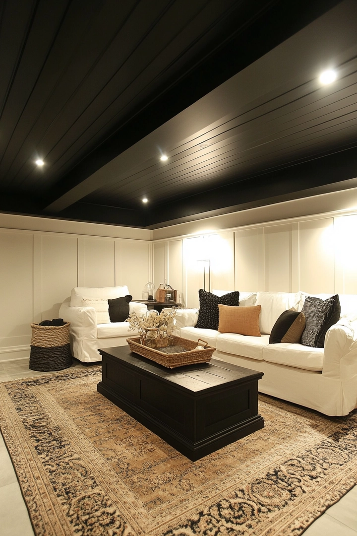 basement black ceiling ideas 51