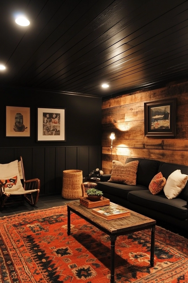 basement black ceiling ideas 62