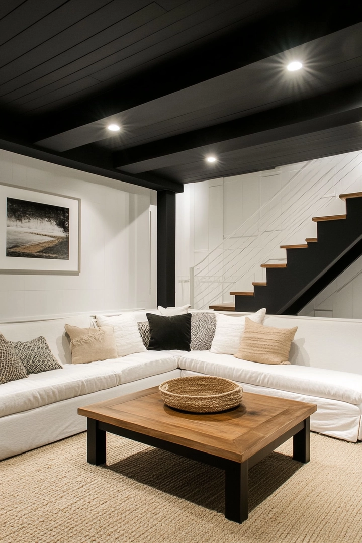 basement black ceiling ideas 79