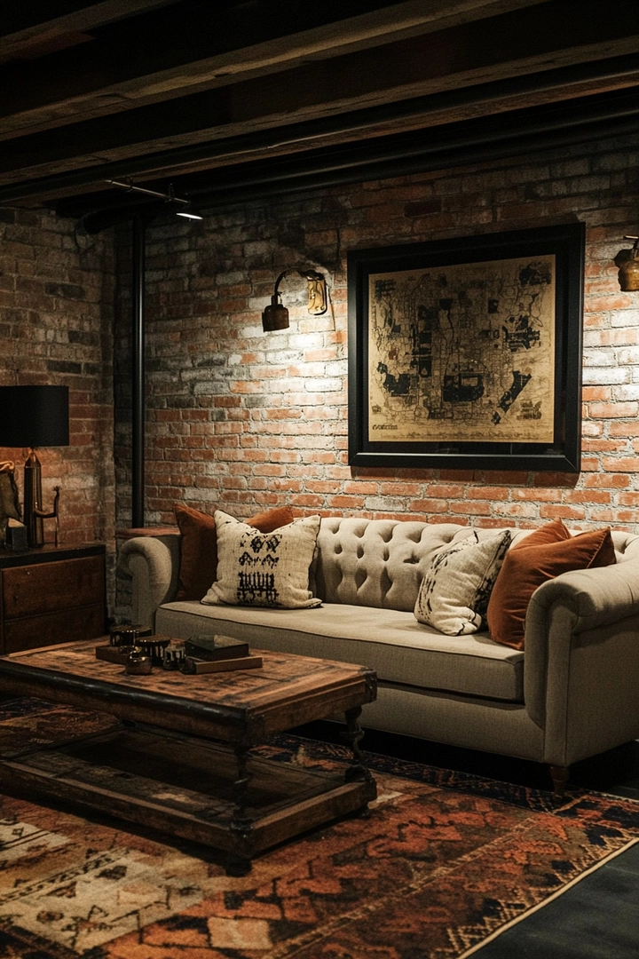 basement brick wall ideas 19