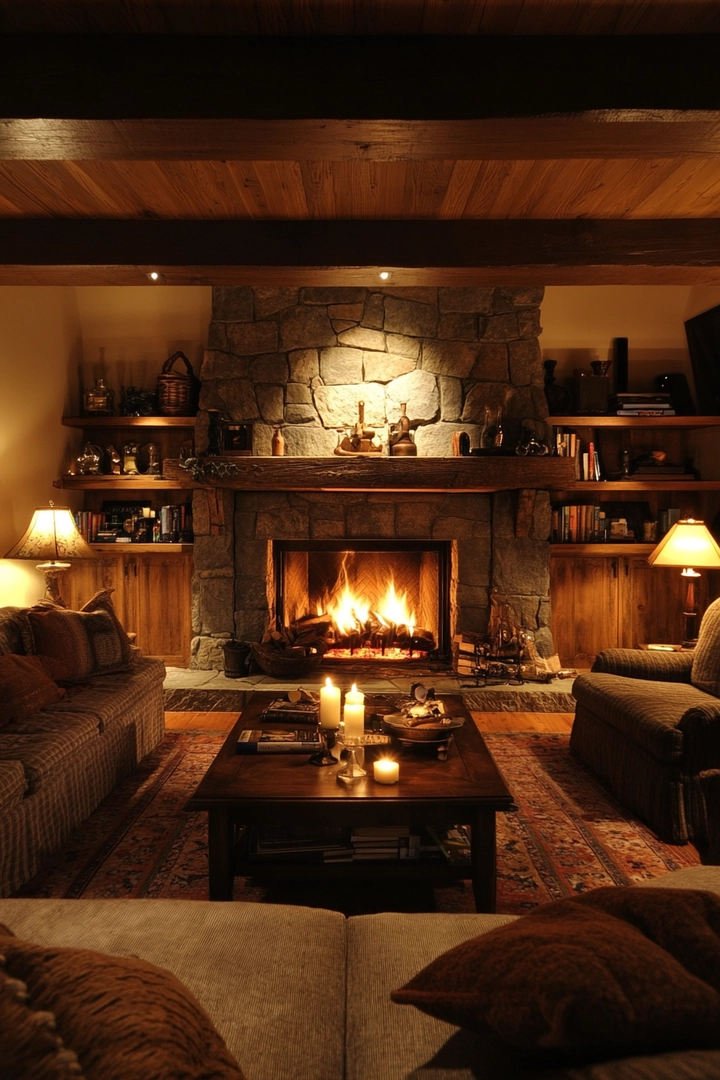 basement ideas with fireplace 1