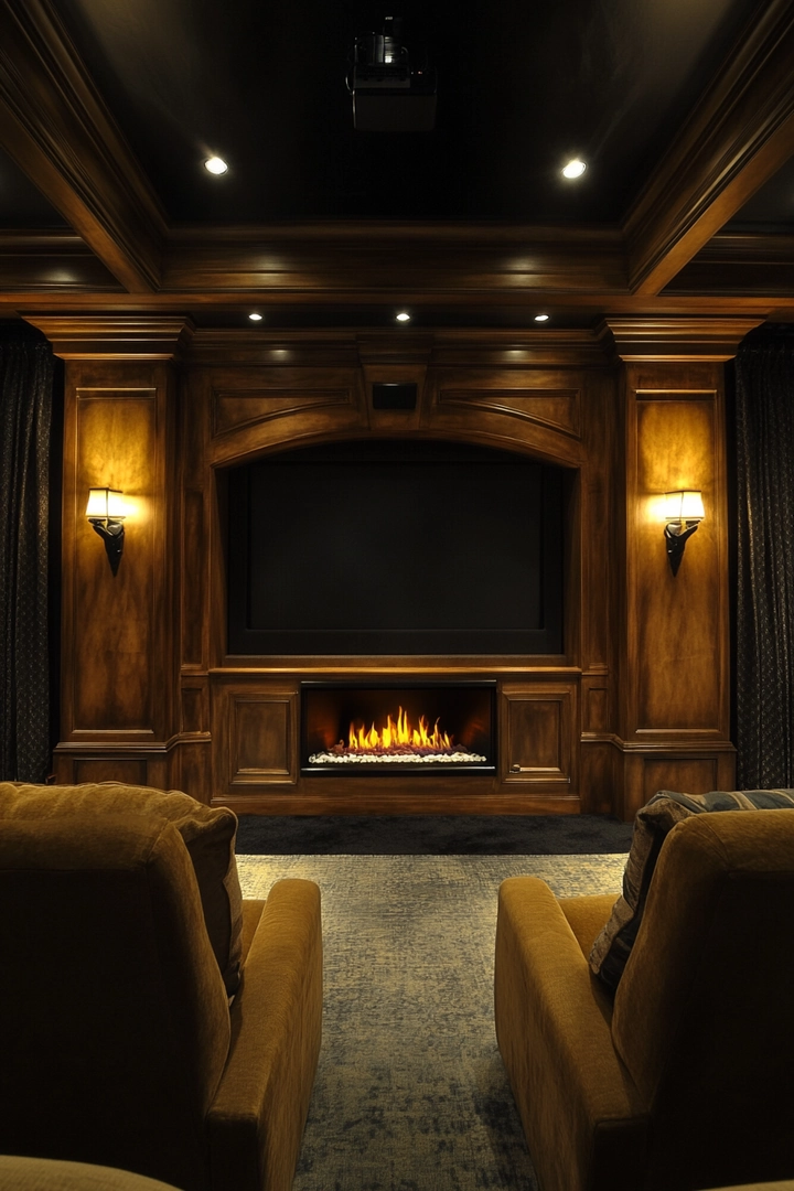 basement ideas with fireplace 17