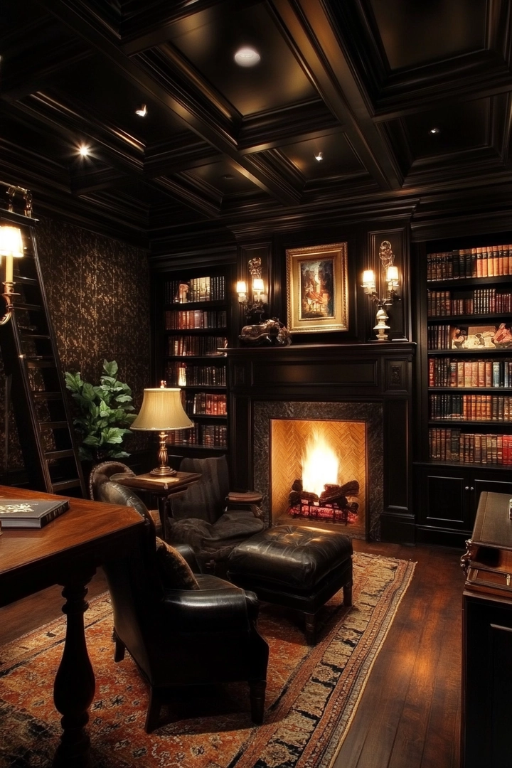 basement ideas with fireplace 35