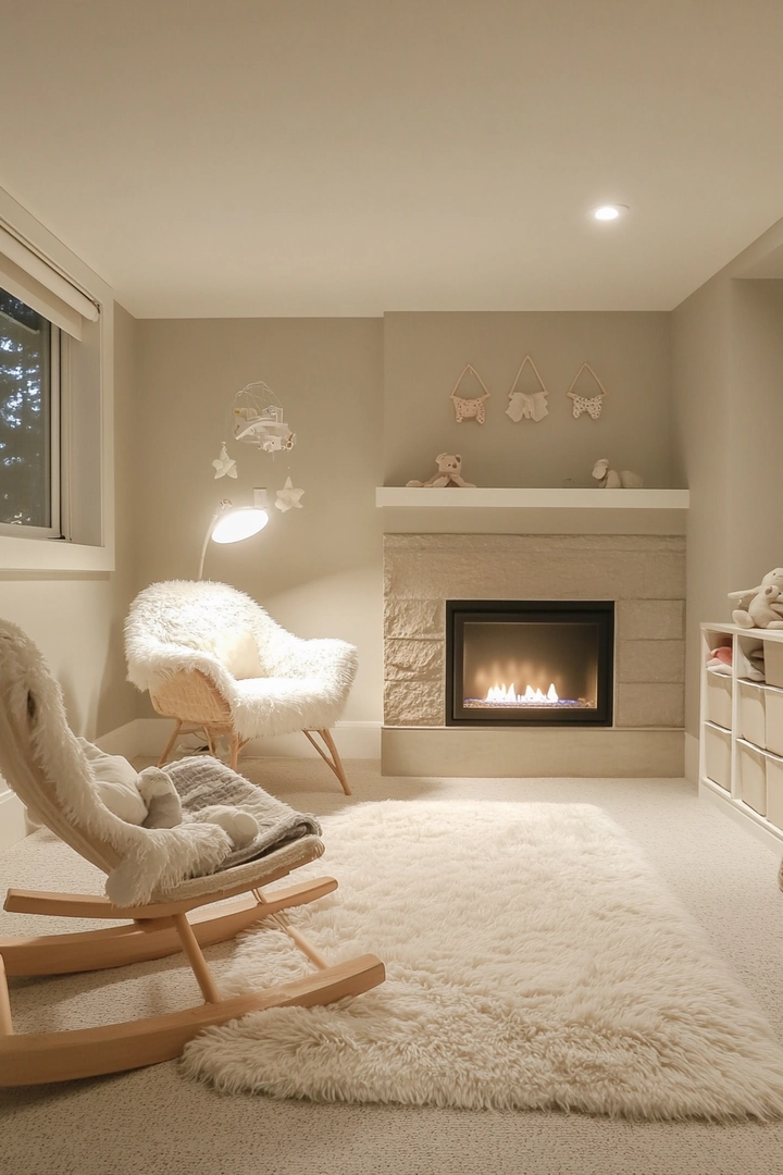 basement ideas with fireplace 48