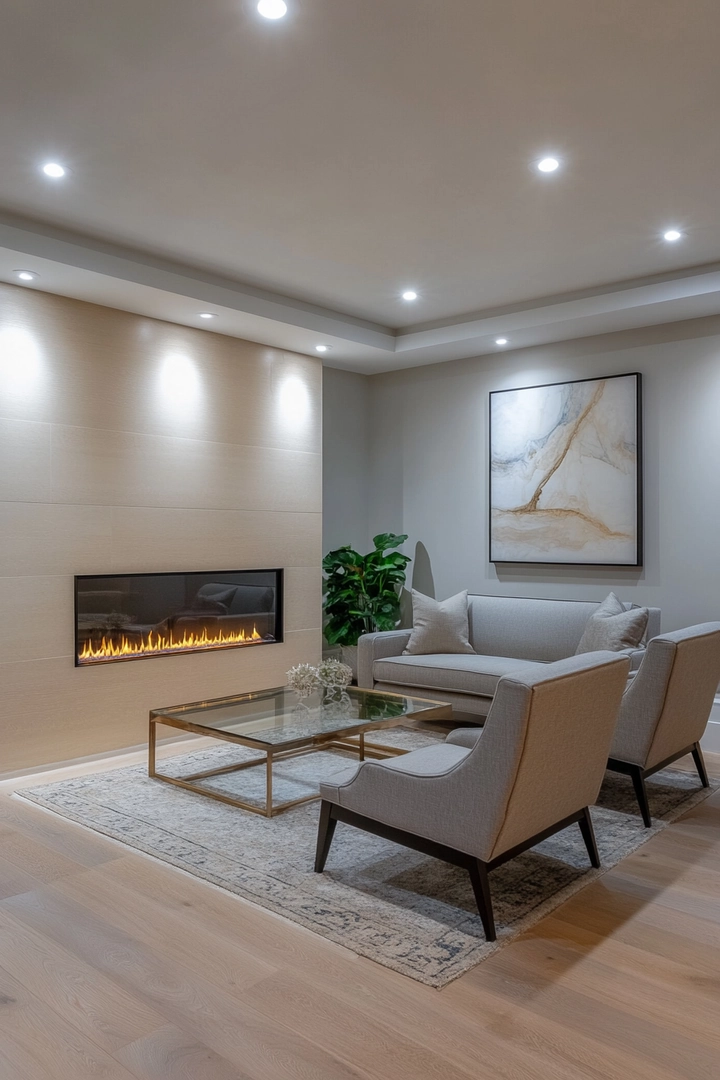 basement ideas with fireplace 6