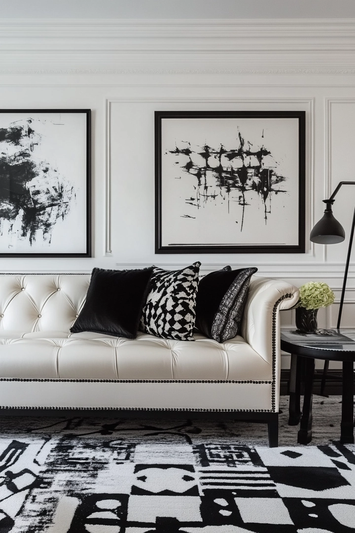 black and white living room ideas 14