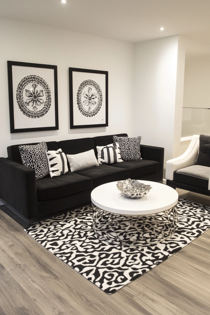 black and white living room ideas 22