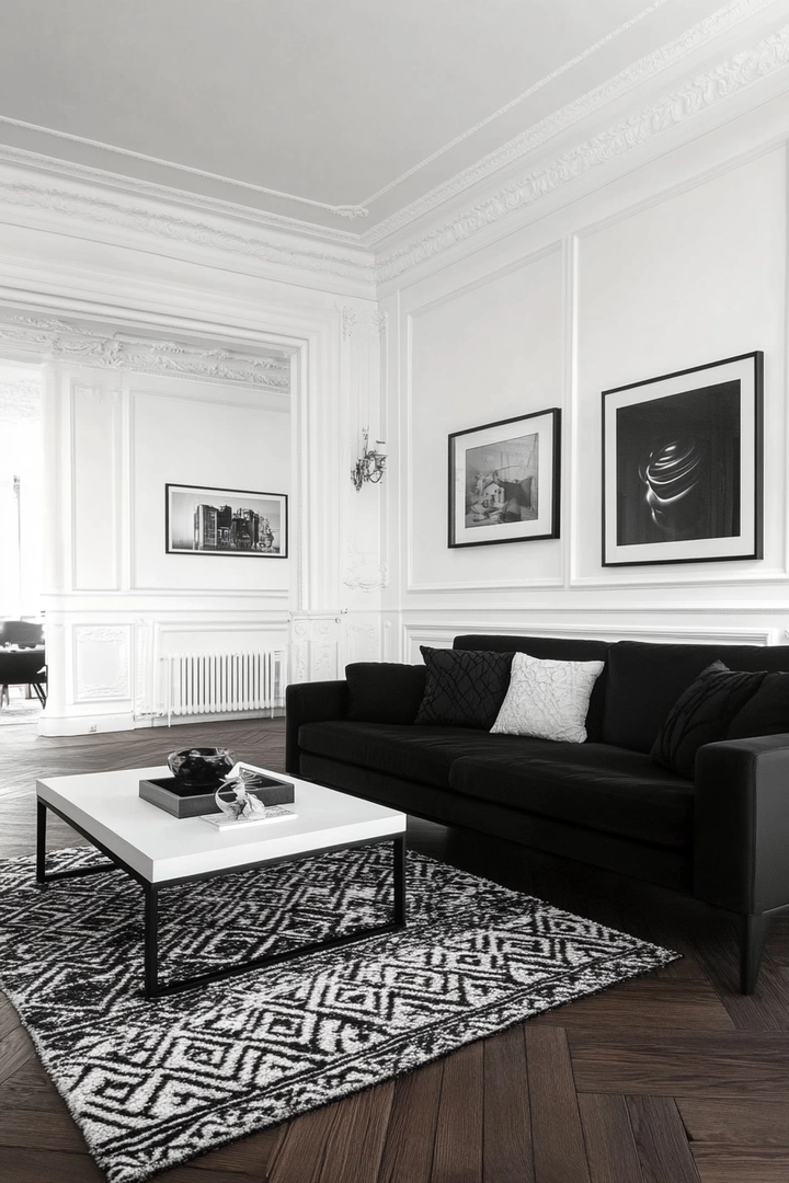 black and white living room ideas 23