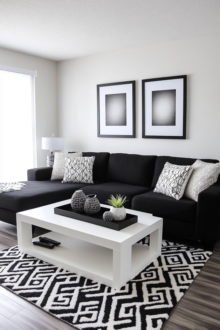 black and white living room ideas 24