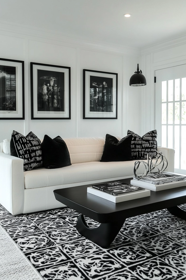 black and white living room ideas 25