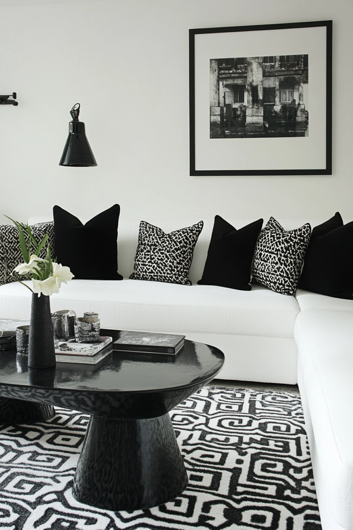 black and white living room ideas 26