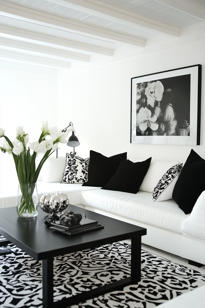 black and white living room ideas 28