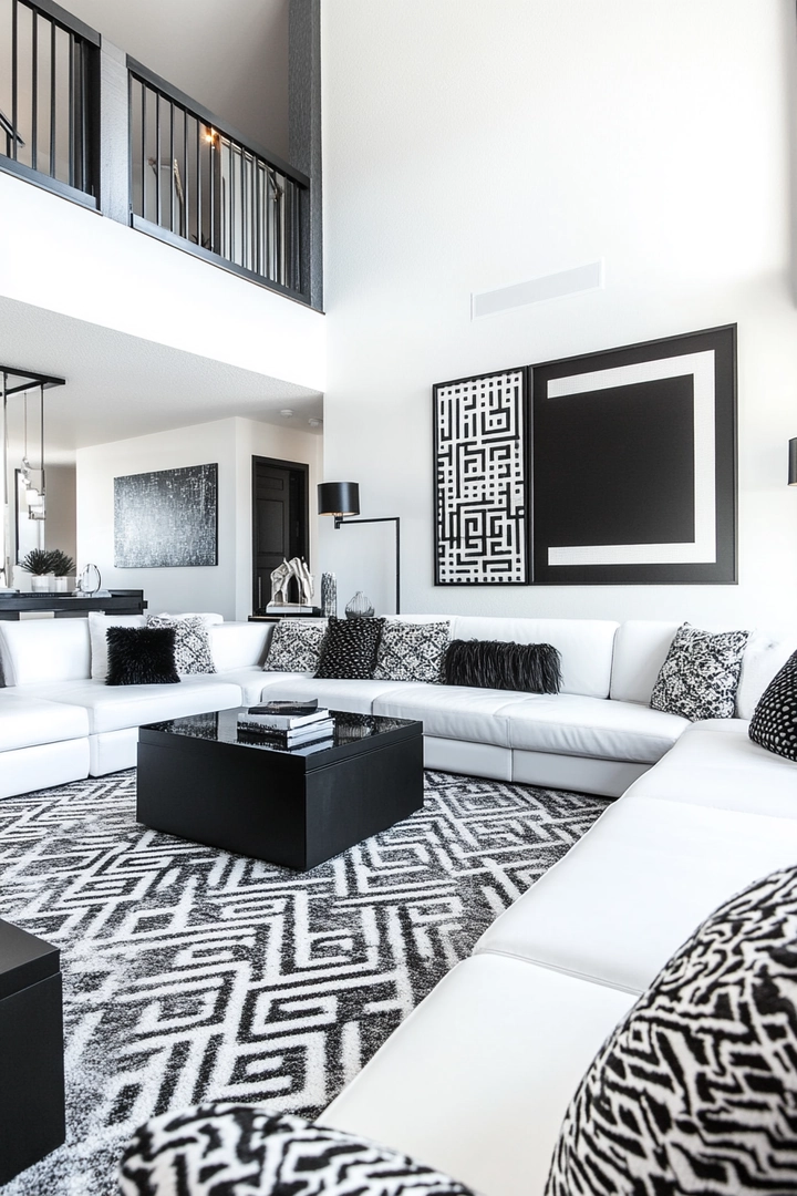 black and white living room ideas 30