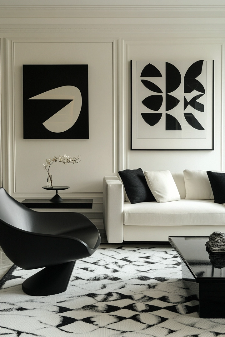 black and white living room ideas 36