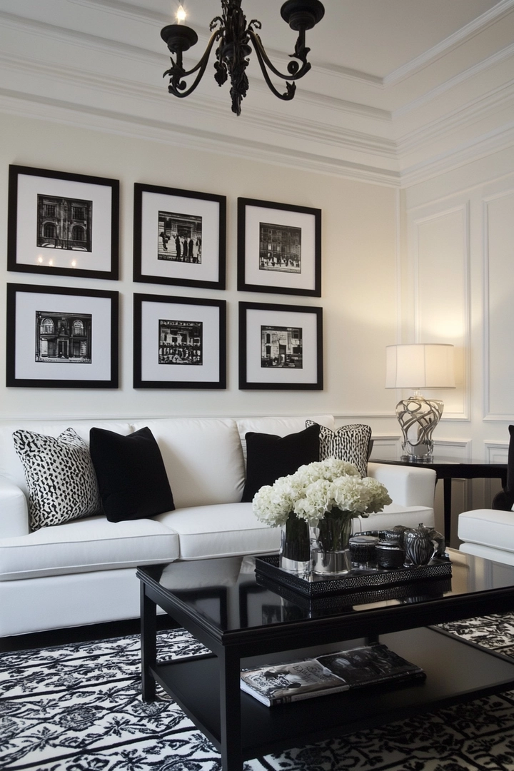 black and white living room ideas 39