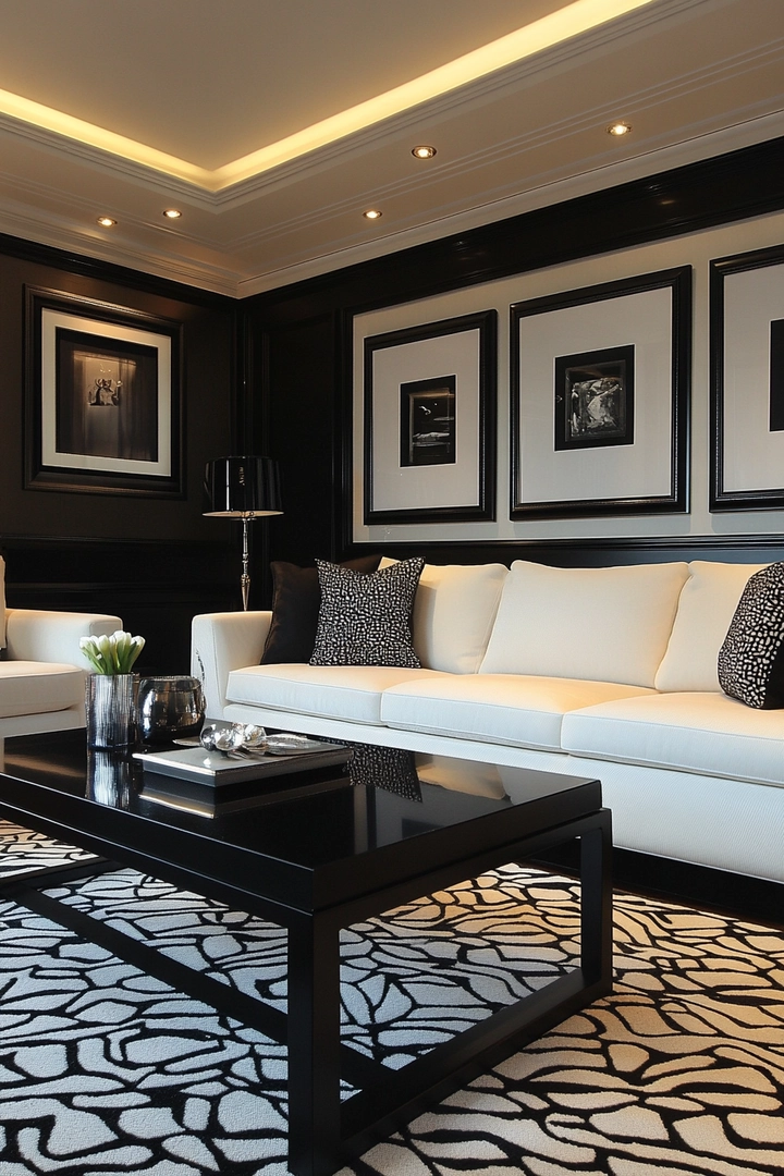 black and white living room ideas 46