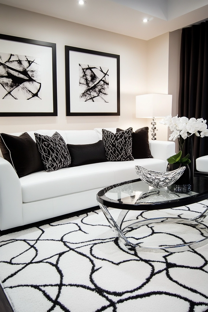 black and white living room ideas 52