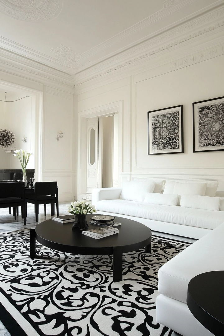 black and white living room ideas 55