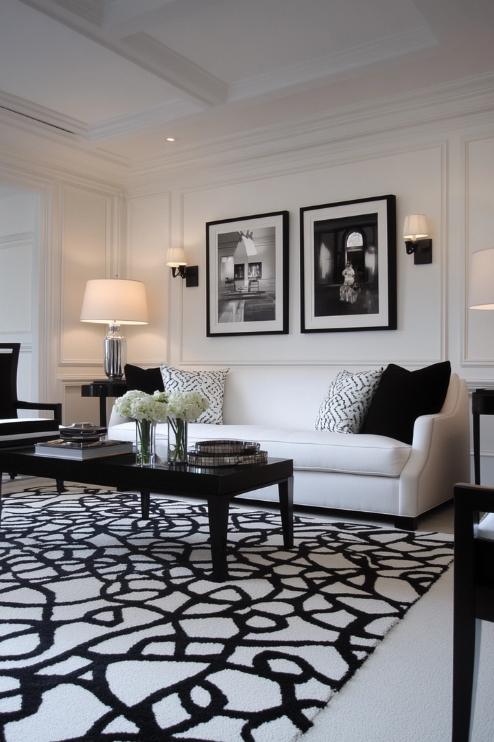 black and white living room ideas 56