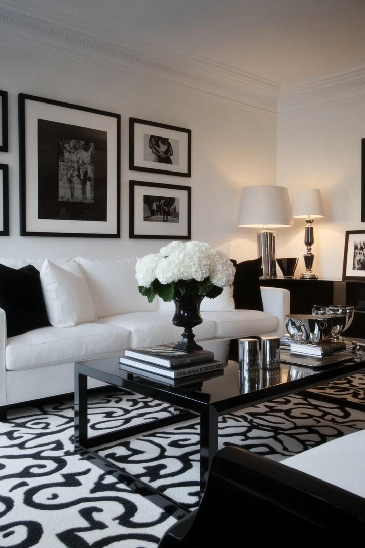 black and white living room ideas 58