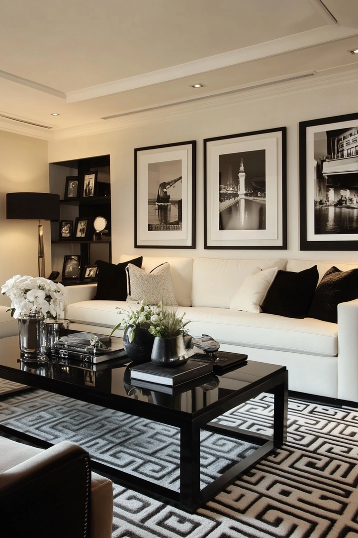 black and white living room ideas 60