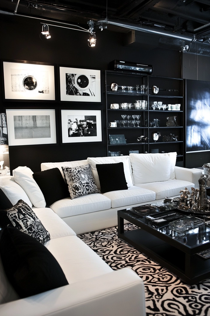 black and white living room ideas 66