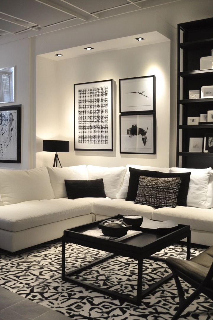 black and white living room ideas 68