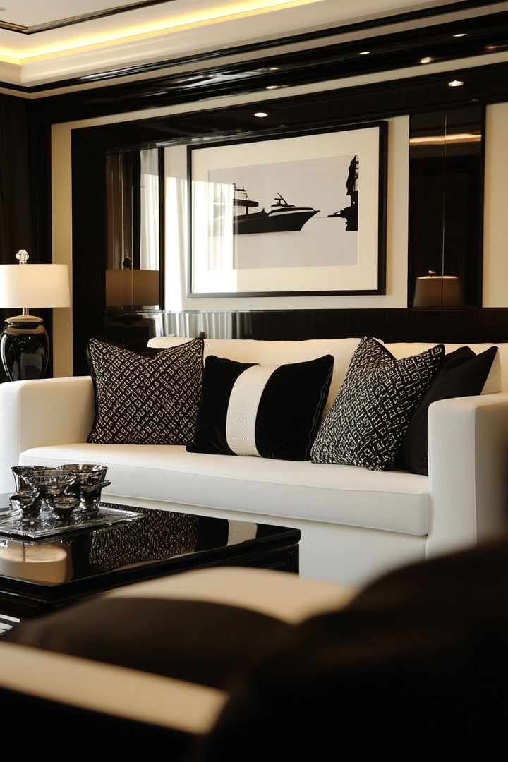 black and white living room ideas 70