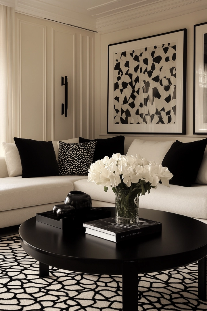 black and white living room ideas 73